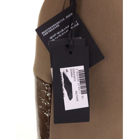 Elisabetta Franchi Reptile Panel Mini Skirt 40 US 4 S Brown NWT - Picture 9 of 13